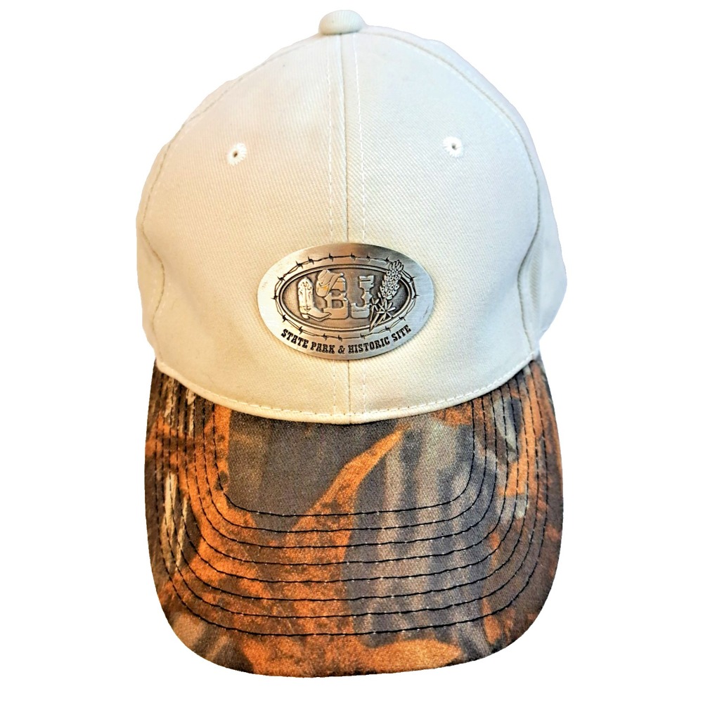 LBJ National Park & Historical Site Baseball Hat Cap Camo Bill Metal Accent TX